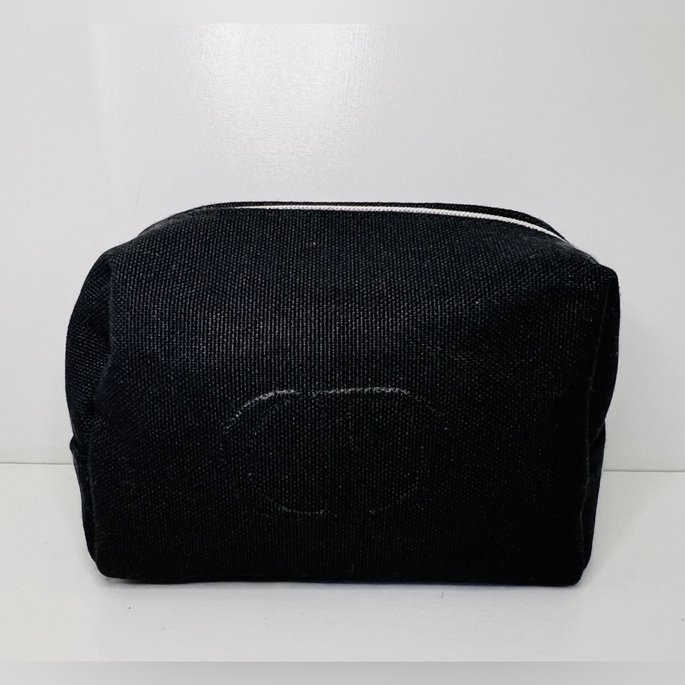 Dior Black Canvas Accessories / Cosmetic Pouch with Silver zipper